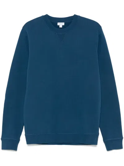 Sunspel Loopback Sweatshirt In Blue