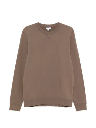 Sunspel Loopback Sweatshirt In Brown