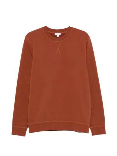 Sunspel Loopback Sweatshirt In Orange