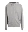 Sunspel Loopback Zip-up Hoodie In Grey