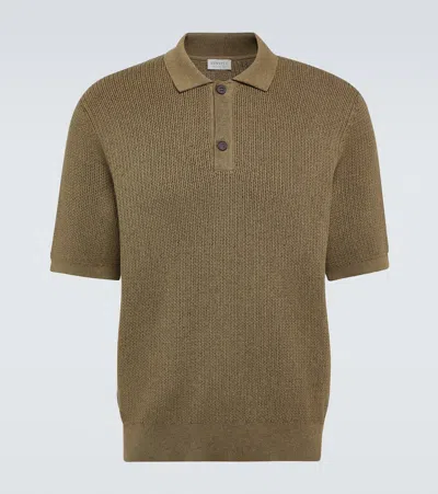 Sunspel Melrose Knitted Cotton Polo Shirt In Khaki24