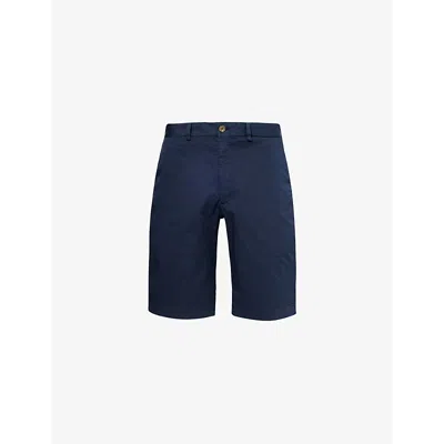 Sunspel Mens Navy Straight-leg Regular-fit Stretch-cotton Chino Shorts