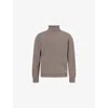 Sunspel Mens Bark Roll Neck Wool Knitted Jumper Xl In Gray
