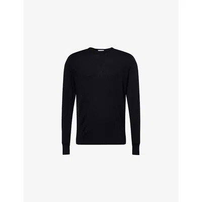 Sunspel Mens Black Sun Merino Crew Neck Xl