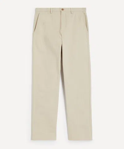 Sunspel Mens Cotton Drill Light Stone Trousers In Neutral