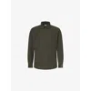 Sunspel Mens Dark Green25 Fine Long-sleeve Corduroy Shirt In Green