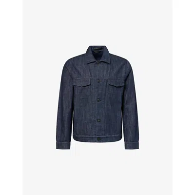 Sunspel Mens Denim Rinse Wash Regular-fit Japanese Denim Jacket Xl