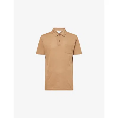 Sunspel Mens Dune Riveria Short-sleeve Supima-cotton Polo Shirt