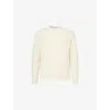 Sunspel Mens Ecru Cable Knit Wool Jumper In White