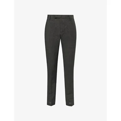 Sunspel Mens Forest26 Tapered-leg Tailored Linen Trousers In Black