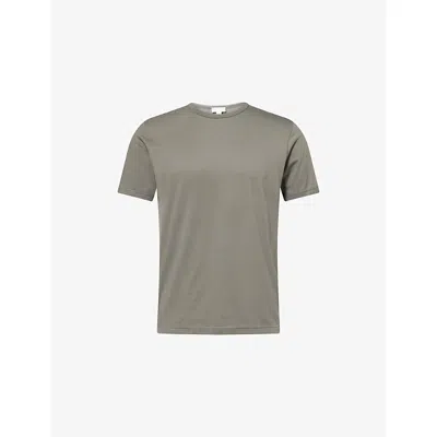 Sunspel Mens Fossil Grey Classic Short-sleeve Cotton T-shirt In Gray