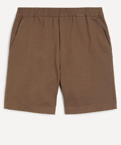 Sunspel Mens Garment-dyed Drawstring Shorts In Brown