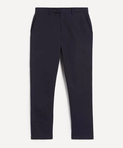 Sunspel Mens Garment-dyed Twill Straight-leg Trousers In Blue