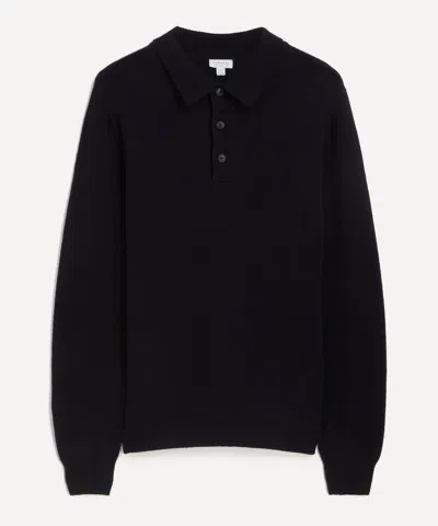 Sunspel Mens Lambswool Polo Shirt