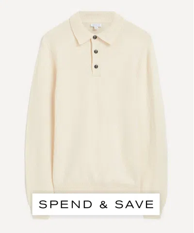 Sunspel Mens Lambswool Polo Shirt