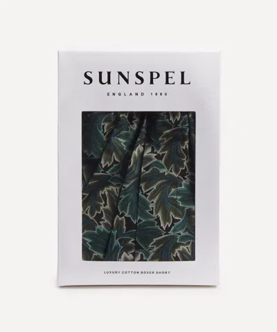 Sunspel Mens Liberty Print Boxer Shorts In Black