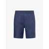 Sunspel Mens Light Navy Drawstring Relaxed-fit Linen Shorts