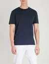 Sunspel Short Sleeve Mock Turtle T-shirt In Navy