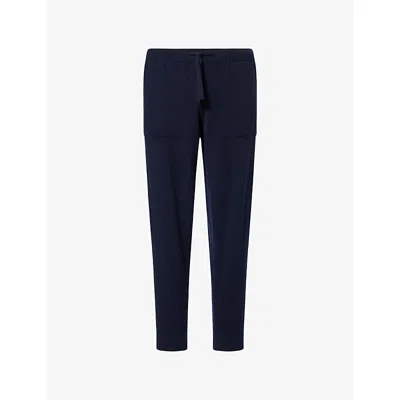 Sunspel Mens  Lounge Cashmere Jogging Bottoms In Blue