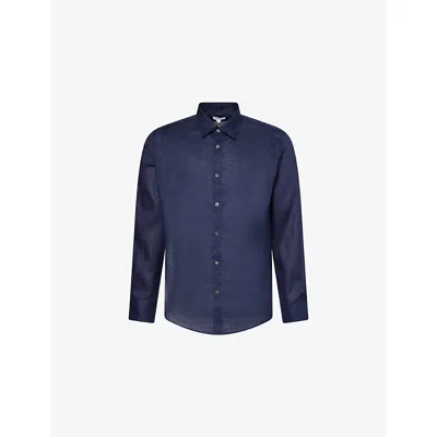 Sunspel Mens  Relaxed-fit Long-sleeve Linen Shirt