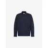 Sunspel Mens Navy1 Twin-pocket Pointed-collar Cotton And Linen-blend Jacket