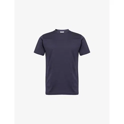 Sunspel Mens Riviera Short-sleeve Cotton-jersey T-shirt Navy Xl In Blue