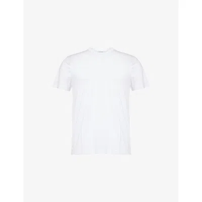 Sunspel Mens White Regular-fit Short-sleeves Cotton-jersey T-shirt