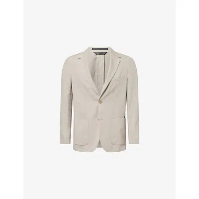Sunspel Mens Sand Single-breasted Linen Blazer In Neutral