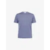 Sunspel Mens Selvedge Blue Classic Crewneck Cotton T-shirt