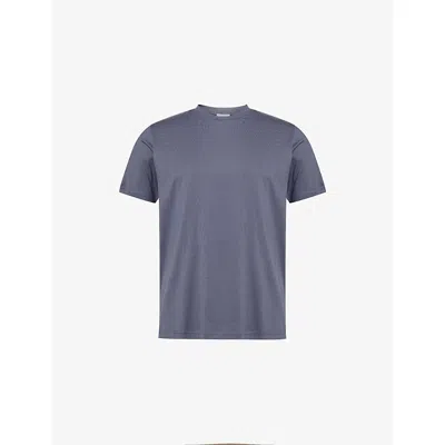 Sunspel Mens Slate Blue24 Riviera Short-sleeve Cotton-jersey T-shirt Xxl