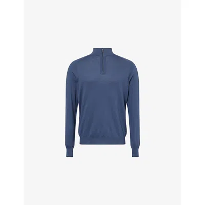 Sunspel Mens  Sun Sea Island Quarter-zip Knitted Cashmere And Cotton Pullover
