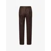 Sunspel Mens Boil Pleated Straight-leg Wool Trousers Truffle In Brown
