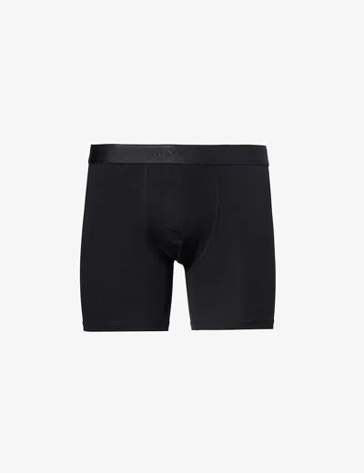 Sunspel Mens Black Elasticated-waistband Stretch-cotton Trunks