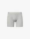 Sunspel Mens Grey Melange Elasticated-waistband Stretch-cotton Trunks In Grey Melange