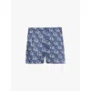 Sunspel Mens  Floral-print Regular-fit Cotton Boxer Shorts In Navy Meadow