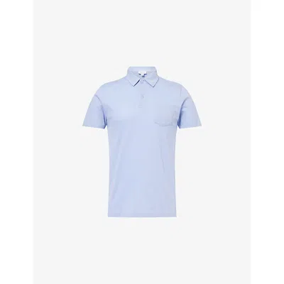 Sunspel Mens Sky26 Riviera Cotton-piqué Polo Shirt In Pattern
