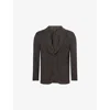 Sunspel Mens Sun Textured Wool Blazer Truffle In Brown