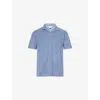 Sunspel Mens Towelling Camp-collar Cotton Polo Shirt Vintage Blue