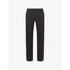 Sunspel Mens Truffle Textured Straight-leg Wool Trousers In Black