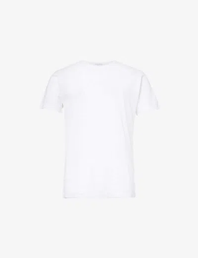 Sunspel Mens White Q14 Cellular Cotton T-shirt