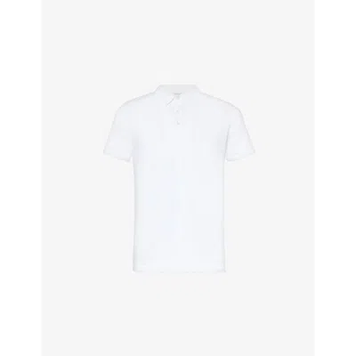 Sunspel Mens White Regular-fit Short-sleeve Cotton Polo Shirt
