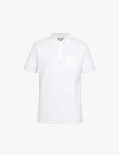 Sunspel Mens White Riviera Slim-fit Cotton-piqué Polo Shirt Xl