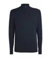 Sunspel Merino Half-zip Sweater In Navy