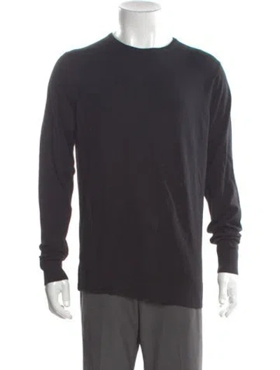 Pre-owned Sunspel Merino Wool Crew Neck Pullover In Gray