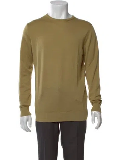 Pre-owned Sunspel Merino Wool Crew Neck Pullover W/ Tags In Green