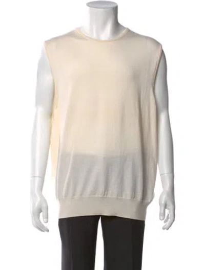 Pre-owned Sunspel Merino Wool Sleeveless Shirt In Neutral