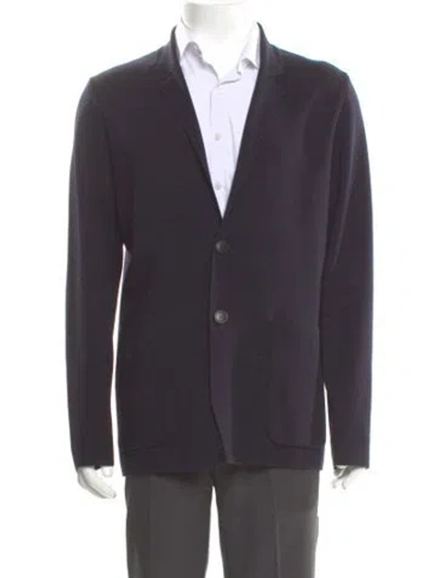 Pre-owned Sunspel Merino Wool V-neck Cardigan In Gray