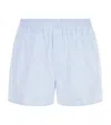 Sunspel Mini Check Boxers In Blue