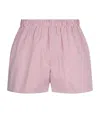 Sunspel Mini Check Boxers In Red