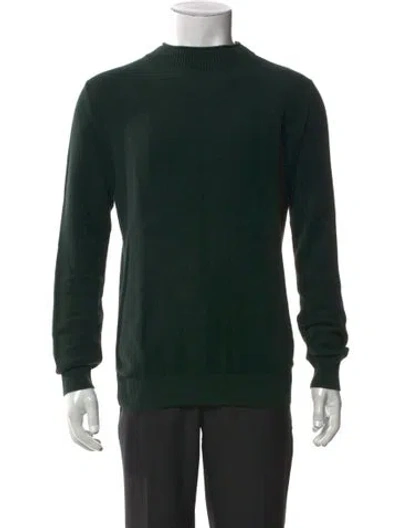 Pre-owned Sunspel Mock Neck Long Sleeve Pullover In Green